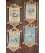 Set of Four (4) Wooden Wall Decor ~ Advertising Plaques ~ 1889 ~ 5.5" x 9" - €30,06 EUR Set of Four (4) Wooden Wall Decor ~ Advertising Plaques ~ 1889 ~ 5.5" x 9" - €30,06 EUR