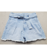 Calvin Klein Jeans Shorts Women 28 Blue Cotton Stretch Paperbag Waist Fr... - $454.71 MXN