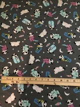 Robt Kaufman Flannel Fabric Snow Snuggles Pandas on Shadow Gray -by the  1/2 yd - £3.71 GBP