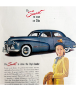 1947 Oldsmobile 4 Door Sedan Advertisement Automobilia Caspian Blue DWJJ21 - $41.18 CAD