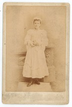Antique Circa 1880s Cabinet Card Schaefer First Communion Girl Rochester, NY - £7.52 GBP