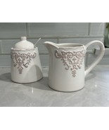 Shabby Chic Sugar &amp; Creamer Set with Spoon Set - $22.43
