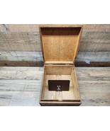 Antique Oak / Maple Wood Dovetail Card File Box Organizer - Home, Office... - £30.65 GBP