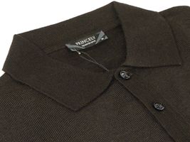 Mens PRINCELY Soft Merinos Wool Sweater Knits Lightweight Polo 1011-40 Brown image 2