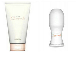 Avon Cherish  Perfumed body lotion + deo roll on 2 pcs set - £11.96 GBP