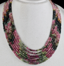 Natural Multi Colour Tourmaline Beads Faceted 7 L 467 Carats Gemstone Necklace - £287.90 GBP