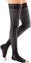 mediven Sheer &amp; Soft Open Toe Thigh Highs Lace Band 20-30 Ebony Size  VII - £36.25 GBP