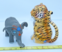Ringling Brother&#39;s Circus Toy Rubber Elephant and Tiger Drinking Cup lot - $24.75
