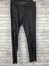 Old Navy Rockstar Size 10 Regular Black Mid-Rise Skinny Jeans Distressed... - $16.52