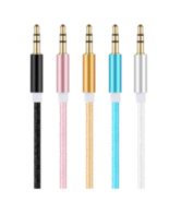 5 PACK ASST. COLOR  3 FOOT AUXILIARY CORD cable aux cloth EL031 - $16.83 CAD