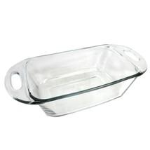 Anchor Hocking USA Clear Glass Loaf Pan w/Handles 5”x9” 1.5 qt Vintage - £11.99 GBP