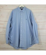 Ralph Lauren Men&#39;s Yarmouth Oxford Blue White Gray Stripe Button Down 17... - $29.78 CAD