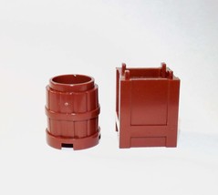 Barrel Crate wooden box DIY set pieces for Minifigure US Toy - $37.54 MXN