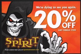 2019 Spirit Halloween Promo Ad Mailer 20% Discount Coupon Death Grim Reaper Art - £3.87 GBP
