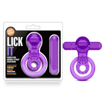 Blush Play with Me Lick It Vibrating Double Strap Cockring Purple - £19.51 GBP