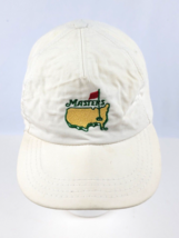 Vintage Masters Golf white hat w/ leather Strap-back preowned fair condi... - £11.59 GBP