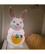 Vintage Easter Bunny Blow Mold With Egg Basket Lighted Empire 22” Yard D... - $1,103.80 MXN