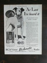Vintage 1932 RCA Victor B-Acoustic Radio Full Page Original Ad 424 - $6.92