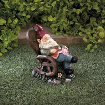 Solar Red Bird Rocking Chair Gnome - £47.98 GBP