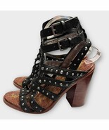 SAM EDELMAN Keith Black Leather Stud Embellished Heeled Sandals Size 7.5... - €39,45 EUR