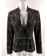 New York &amp; Co Blazer Size Career Suit Jacket Womens Size 4 Gray Plaid On... - $618.51 MXN
