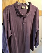 Vtg LL Bean Rugby Polo Shirt Mens Size LT Long Sleeve Solid Purple 1/4 B... - $33.85 CAD