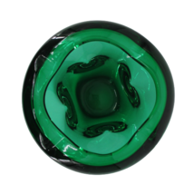 Emerald Green Sommerso Geode Hand Blown Art Glass Bowl Cenedese - £92.32 GBP