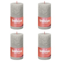 Bolsius Rustic Pillar Candles Shine 4 pcs 130x68 mm Sandy Grey - £12.82 GBP
