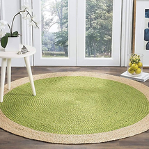 Handcrafted Round Boho Braided Jute Rug - 4X4 Feet - £57.04 GBP