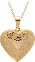 Heart Shaped Locket Pendant Necklace - £20.75 GBP