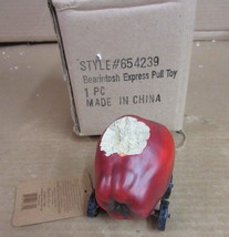 Boyds Bears Tug Along #654239 Bearintosh Express Red Apple Pull Toy - $36.12