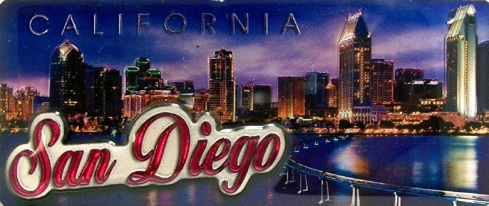San Diego California Foil Panoramic Fridge Magnet - $7.99