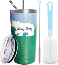 Honey Bear Tumbler,20oz Double Wall Vacuum Insulated Tumbler Cup Stainless Steel - £15.49 GBP
