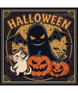 HALLOWEEN Clipart Ghost, Cat, Pumpkin INSTANT DOWNLOAD Printable Graphic... - $27.62 MXN