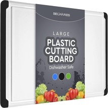Set of 4 Thick Plastic Cutting Boards No Drip No Slip Dishwasher Safe Chopping - £25.88 GBP