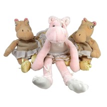 Lot of 3 Hippo Ballerinas Plush Toy Stuffed Animals 8" & 12" Disney & Fiesta - £8.56 GBP