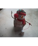 plush snowman with dog in box from starbucks coffee - $20.00