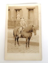 Vintage Post Card Little Boy Riding a Pony - £3.95 GBP