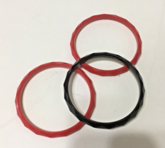 Vintage plastic bangle bracelets lot red black - $24.70