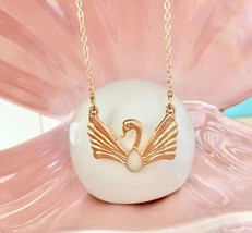 Barbie of Swan Lake Odette  Gold Plated Pendant Necklace Opal Stone - £26.05 GBP