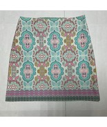 TALBOTS Women’s A LINE Skirt Size 4 Lined Boho Moroccan Tile Print Multi... - $663.08 MXN
