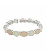 Liz Claiborne Stretch Bracelet Shimmery Colors W Silver Tone Metal NEW - $17.79