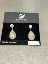 Swarovski Aurora Borealis Rhinestone Earrings, 1990s Vintage Jewelry - £29.48 GBP