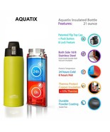 Aquatix Lime Green Insulated FlipTop Sport Bottle 21 ounce Pure Stainles... - $27.16 CAD