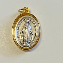 Our Lady of the Miraculous Silver  &amp; Gold Oval Medal , New #MD-025 - $4.95