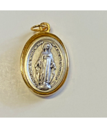 Our Lady of the Miraculous Silver  &amp; Gold Oval Medal , New #MD-025 - $91.33 MXN
