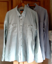 Orvis Lot of 2 Long Sleeve Blue/Green Plaid Button Down Shirts Men&#39;s XL U5 - £19.45 GBP