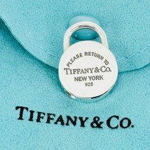 RARE Please Return to Tiffany Round Padlock Lock Charm Pendant in Silver - £334.31 GBP