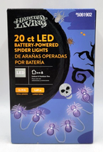 Haunted Living 20 ct Halloween LED Battery Powered Spider Lights Indoor Outdoor - £7.99 GBP