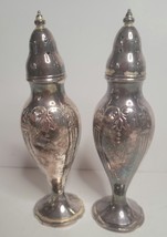 Salt &amp; Pepper Shakers Silver Tone No. 803 Made in USA - £12.17 GBP